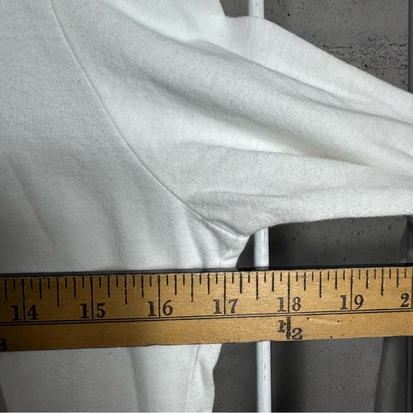 Figs White Cotton Top Awesome Humans Long Sleeve Tee Shirt workwear medical scub - Picture 5 of 7